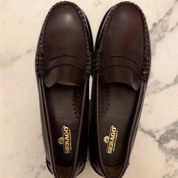 Sebago Women's Burgundy Leather Penny Loafers - Picture 3 of 5